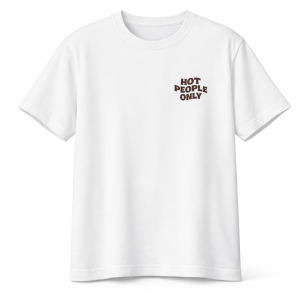T‑shirt blanc HPO avec slogan Hot People Only, vêtement sport premium Paris 3e