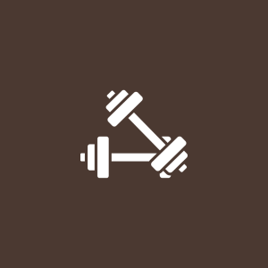 Icône de musculation avec haltères croisées, visuel premium HPO pour l’abonnement Musculation.